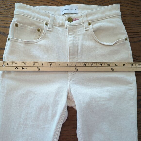Tues Mon Tresor The Rose Quartz Jean Sz 26 Mid Rise Skinny Cropped Made in Japan - Picture 11 of 13